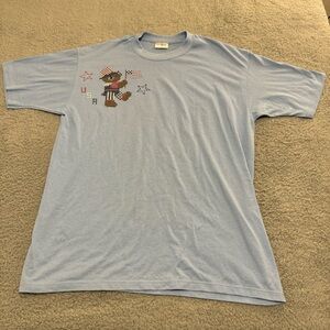 USA Bear Red‎ White Blue Patriotic Vintage Shirt Sunbelt Made In USA Adult Lg